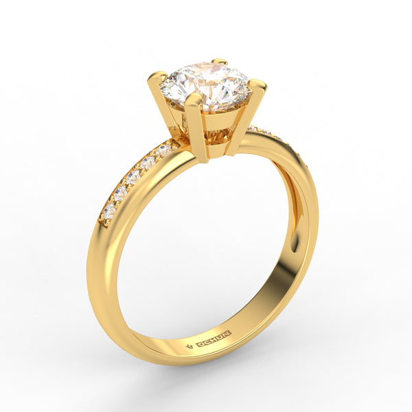 Adelineth AC004D14K - Anillo de Compromiso Oro 14K Diamante