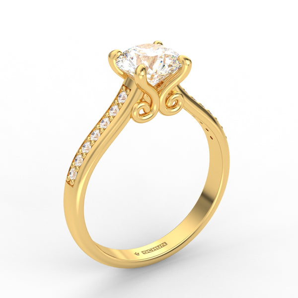 Petaloúda Zoun AC048M14K - Anillo de Compromiso Oro 14K Moissanita