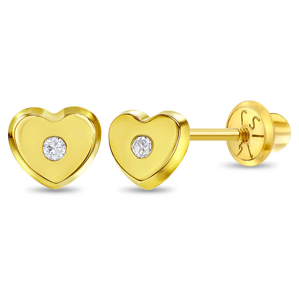 Aretes-en-forma-de-corazon-con-circonita-cubica-transparente-para-bebes-y-niñas-pequeñas-con-cierre-de-rosca-en-oro-amarillo-14k