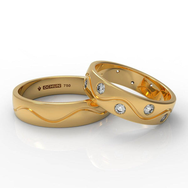 Chayla_Pietre - Anillos De Matrimonio Oro 18K - Ochun Joyeros - Ochun Joyeros
